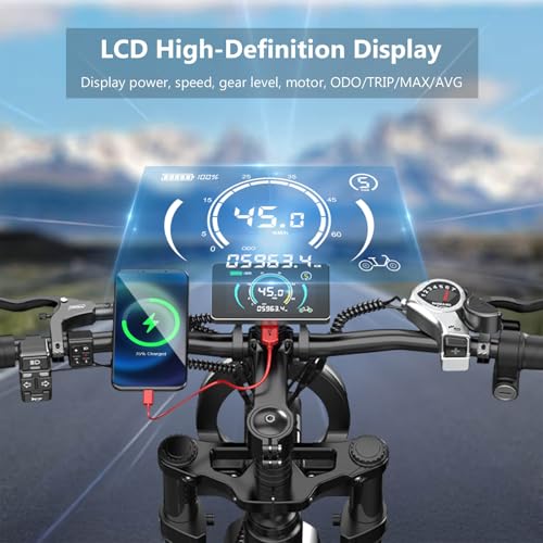 Electric Bike for Adults - K6 20 x 4 Inch Fat Tire, 750W/Peak 1500W Motor, 48V15AH Detachable Battery, 4 Riding Modes Electric Dirt Bike, 7 Speed Electric Motorcycle,20MPH UL 2849 Certified