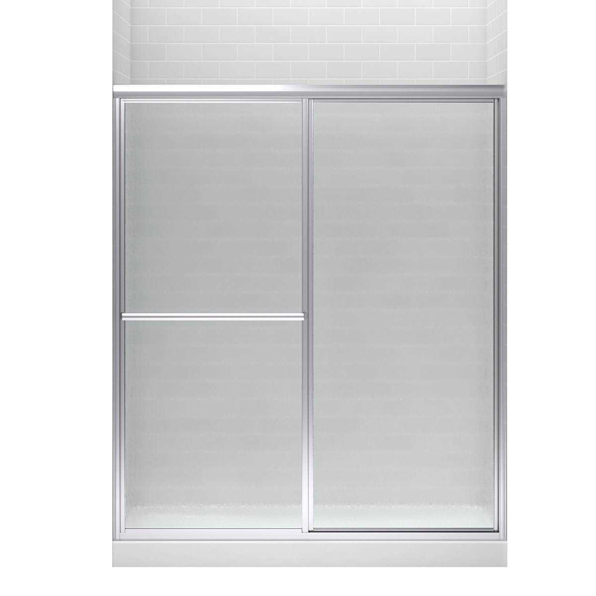 Sterling Deluxe Silver 54-in to 60-in x 70-in Framed Bypass Sliding Shower Door 572115-3G06-S - Shop Hardware Tools Online Store