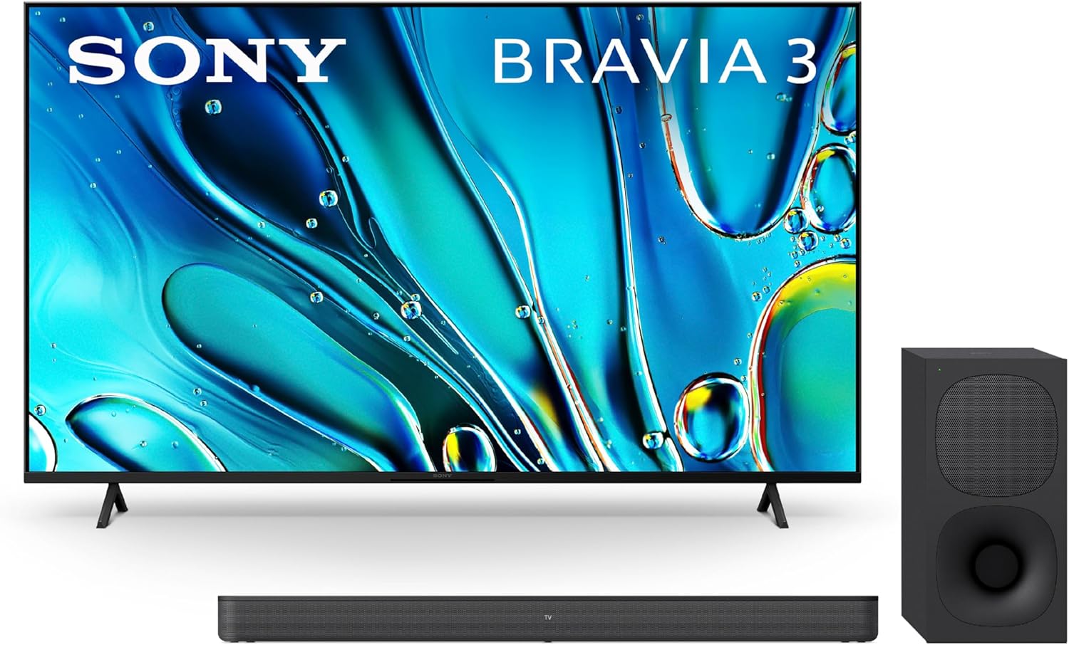 Sony 55 Inch 4K Ultra HD TV BRAVIA 3 LED Smart Google TV with Dolby Vision HDR and Exclusive Features for Playstation®5 (K-55S30), 2024 Model HT-S400 2.1ch Soundbar
