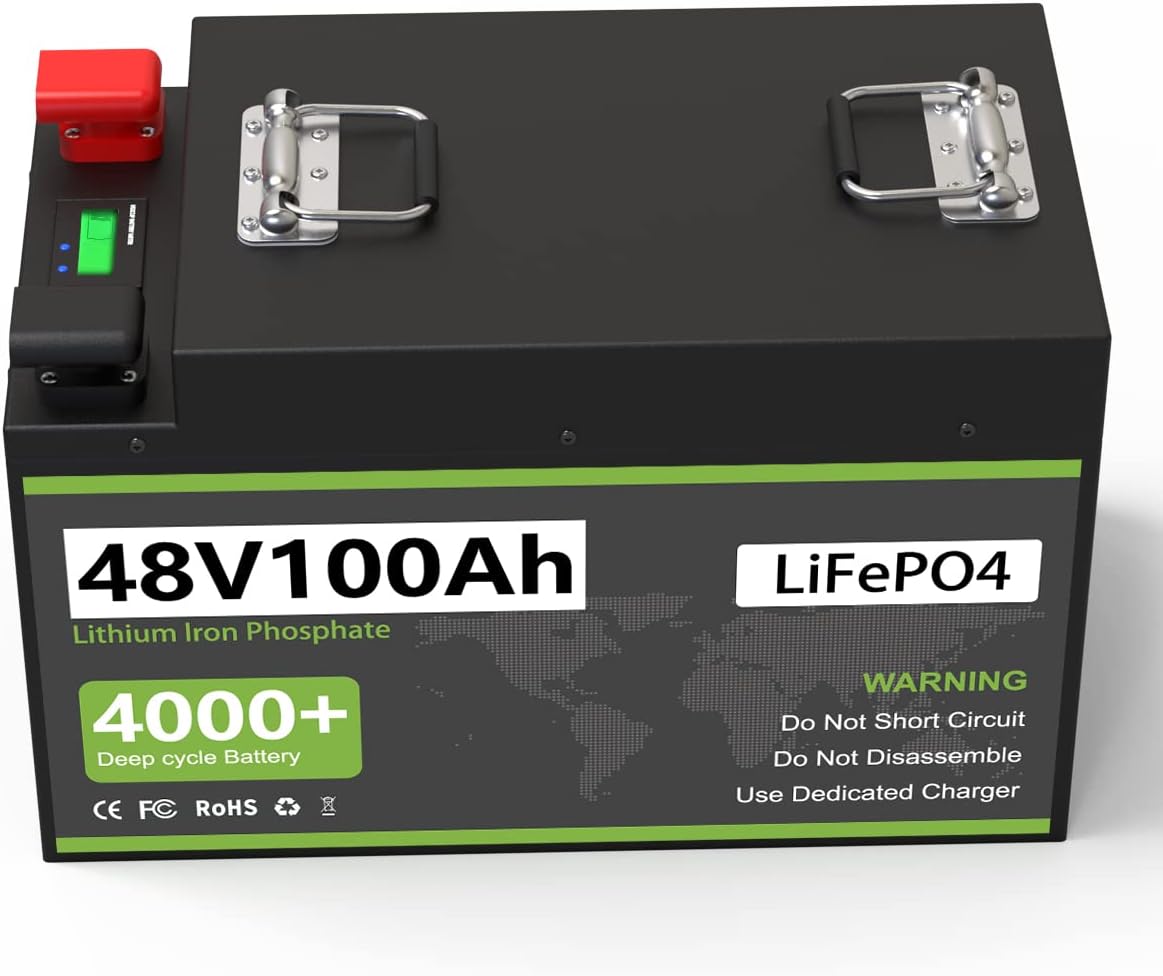 12V 100Ah LiFePO4 Battery Built-in 100A BMS Deep Cycle Lithium Battery for Marine, RV, Backup Power, Home Energy Storage, Outdoor Camping Power Support