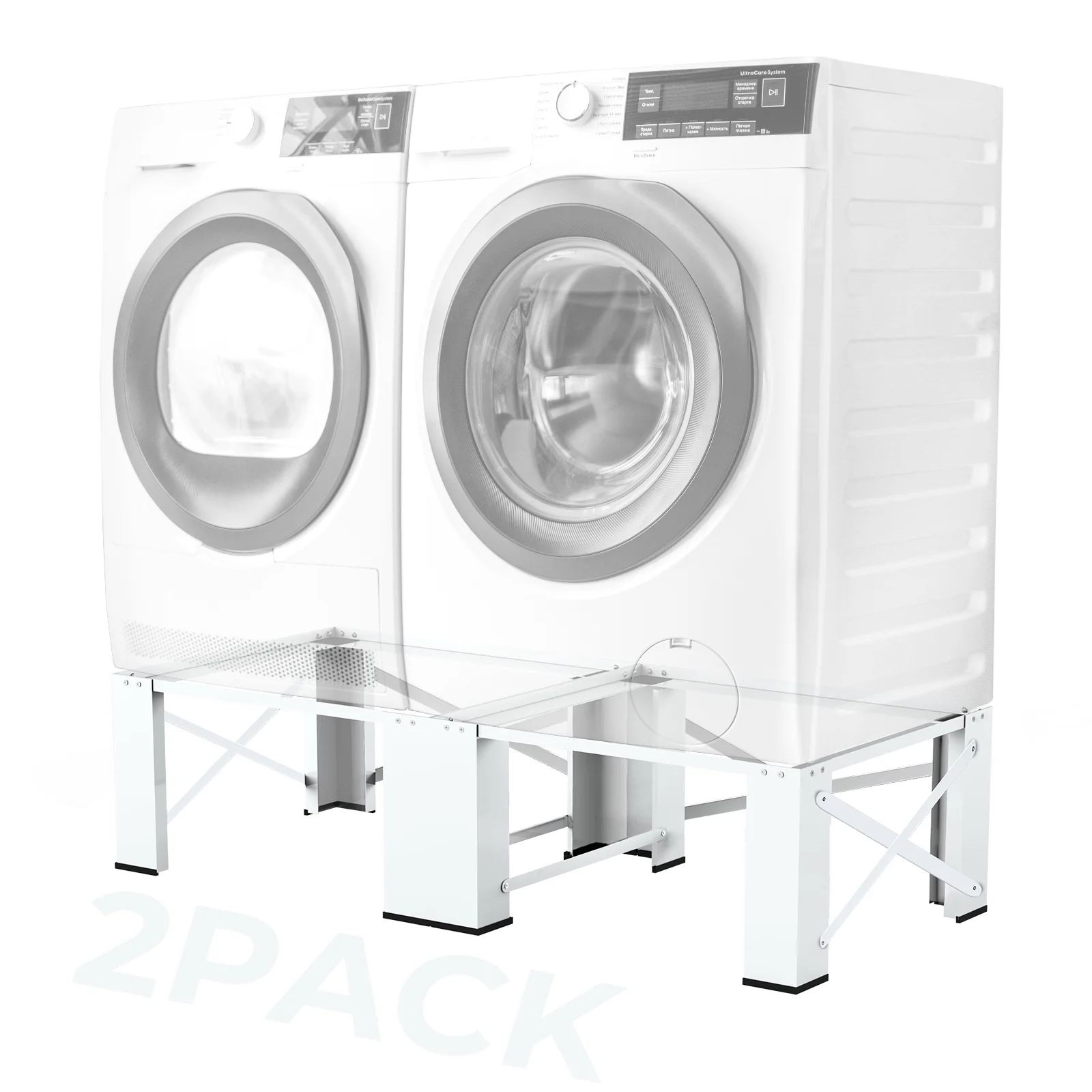 2-in-1 Upgraded Design Wash Dryer Pedestals 29" Matalde Laundry Pedestal Heavy Duty, Washer and Dryer Stand, White - Curated Treasures Market