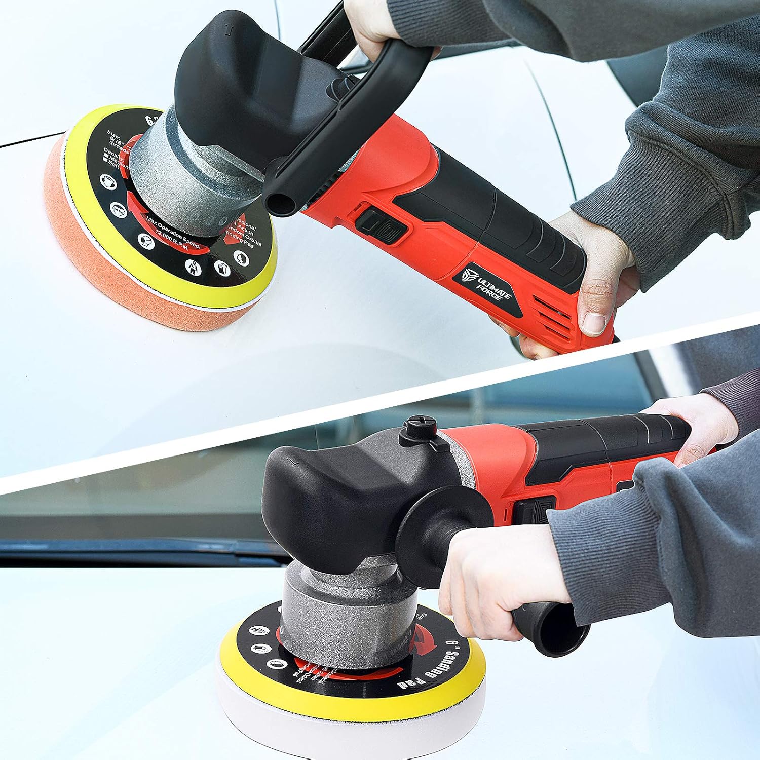 Goplus Car Buffer Polisher, 6 Inches Dual Action Random Orbital Polisher w/ 6 Variable Speeds for Car Polishing, Sanding, Waxing Pack of 2