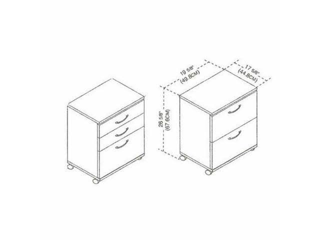 Bowery Hill 2 Drawer Mobile Vertical Filing Cabinet in Natural Maple