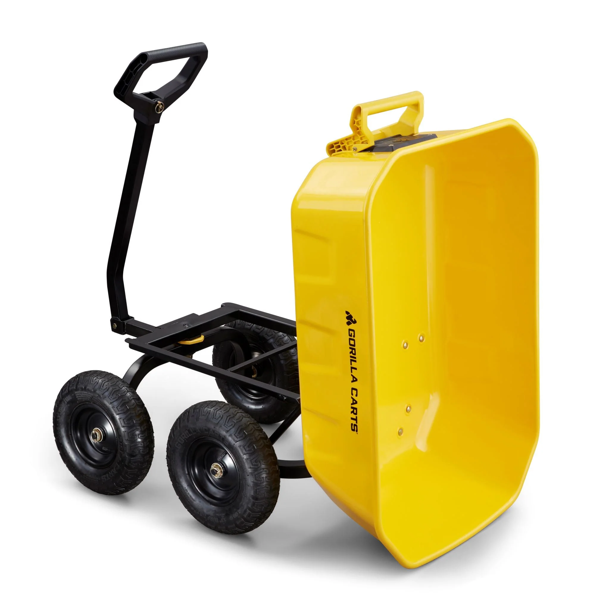 Gorilla Carts 8 Cu. Ft. Steel Dump Cart (Model #Gcsd-8), 39-inch x 28-inch Steel Bed, 1200 lbs. Capacity, 13-inch Pneumatic Tires