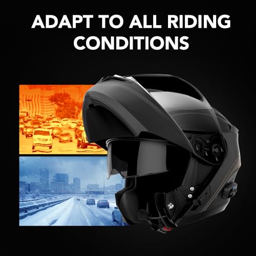 Sena Outrush R Bluetooth Modular Motorcycle Helmet with Intercom System (Matte Black, XL)