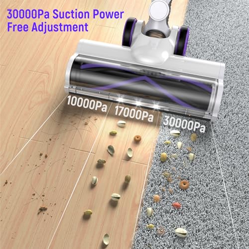 FABULETTA Cordless Vacuum Cleaner for Home, 30Kpa Stick Vacuum with 45Min Detachable Battery, 400W Brushless Motor, 6 in 1 Lightweight Vacuum for Hardwood Floors and Carpet Pet Hair Car