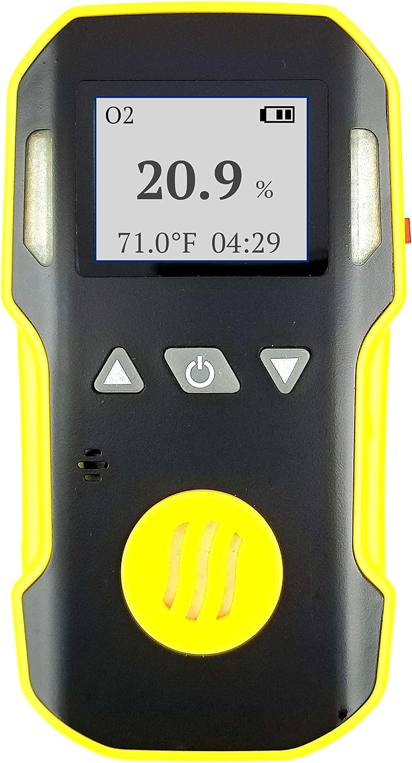 OXYGEN Detector by FORENSICS | USA NIST Calibration & Certificate | Dust & Explosion Proof | USB Recharge | Sound, Light and Vibration Alarms | 0-30% O2 |