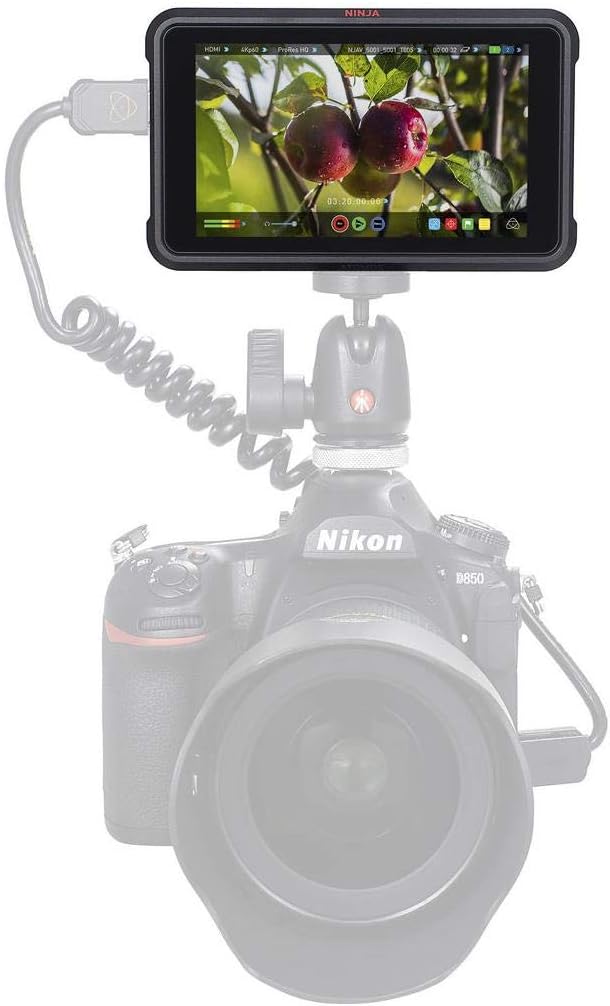 Atomos Ninja V 5" Touchscreen Recording Monitor, 1980x1080, 4K HDMI Input - Bundle 5" Accessory Kit for Shinobi, Shinobi SDI and Ninja V Monitors, Microfiber Cloth