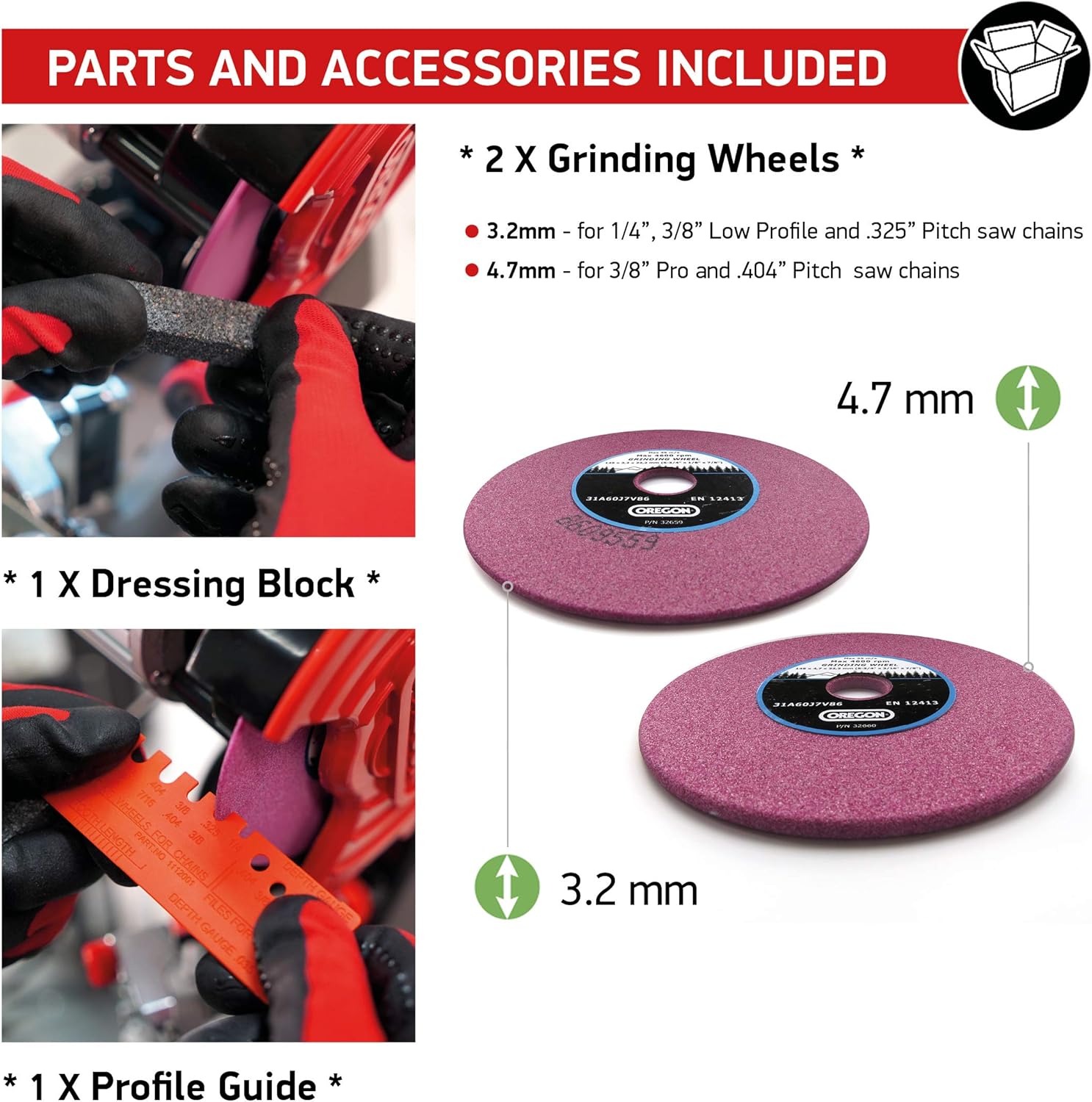 Oregon Compact 120-Volt Mini Bench Grinder, Universal Saw Chain Sharpener, for All Chainsaw Chains (310-120) Pack of 2