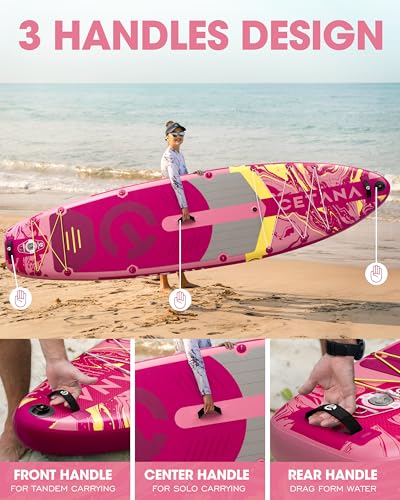 CETANA 11'6×35" Extra Wide Stand Up Paddle Board for Adults & Youth, 400lb Capacity Inflatable Paddle Board, Sup for 2+1 Person with Removable US Fin, 100L Backpack, Floating Paddle, Safety Leash
