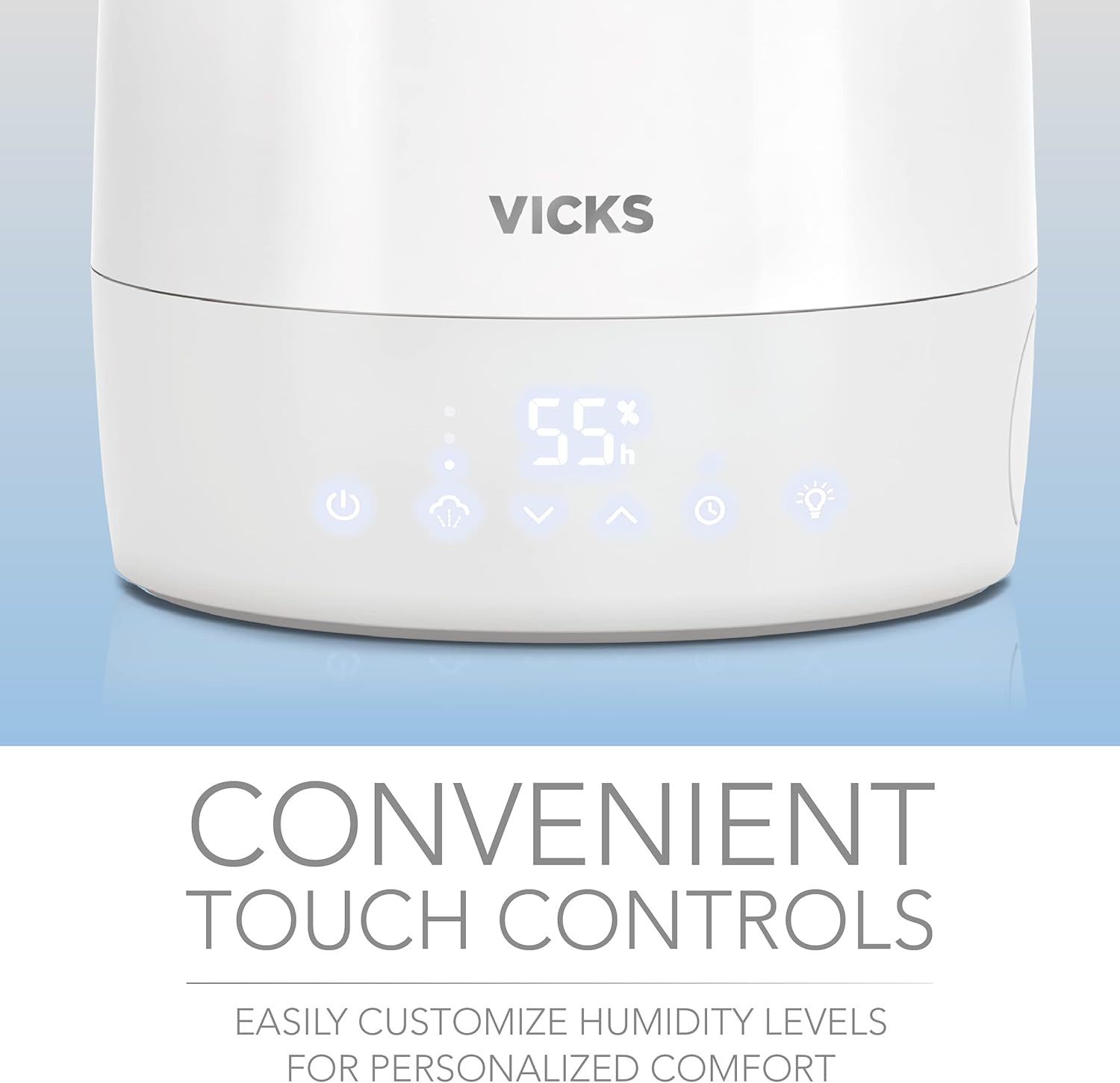 Vicks Embrace Cool Mist Top Fill Humidifier (VUL900), White – Cool Mist Humidifier Top Fill for Bedroom or Office