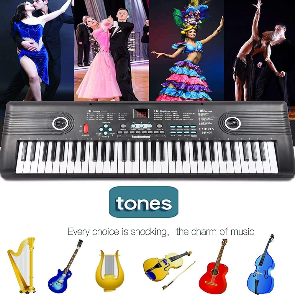 61 Keys Keyboard Piano, Electronic Digital Piano with Built-In Speaker Microphone, Portable Keyboard Gift Teaching for Beginners，piano keyboard for kids Pack of 2