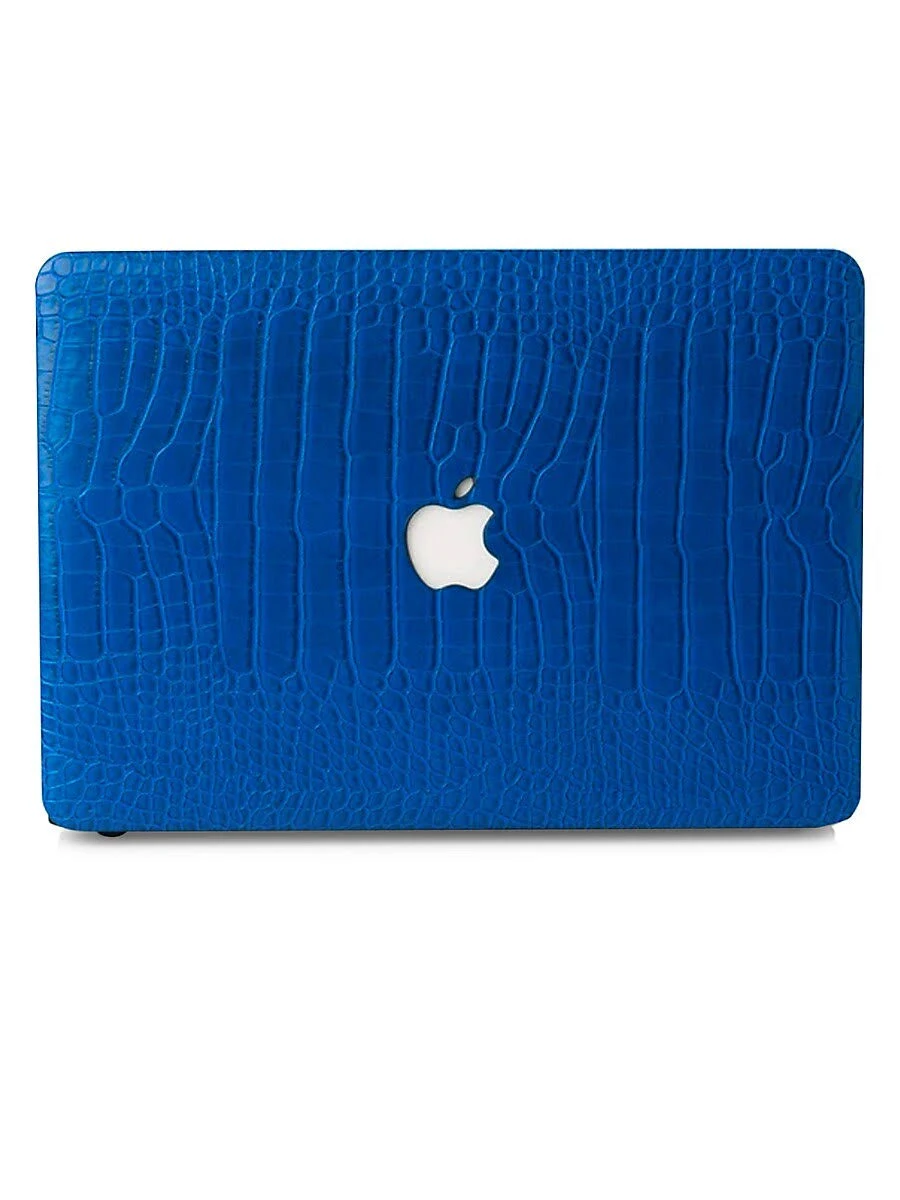 Chic Geeks Faux Crocodile MacBook Case - Cobalt