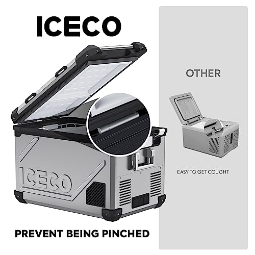 ICECO APL55 12 Volt Refrigerator with Bluetooth Controlled, Dual Zone Portable Fridge with SECOP Compressor, -4℉~68℉, DC/AC, for Truck, RV, Car & Home