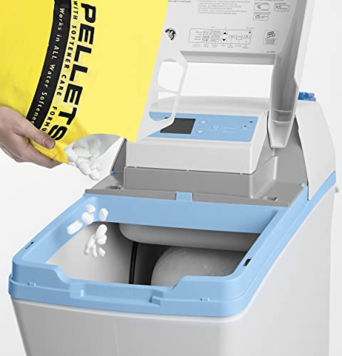 GE Water Softener System | Smart system | Reduce Hard Mineral Levels at Water Source | Reduce Salt Consumption | Improve Water Quality for Drinking, Laundry, Dishwashing & More | GXSH40V | Gray