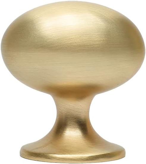 Cabinet Hardware Oval Mushroom Knob - 1-2/5 Diameter 36mm, 10 Pack (Brushed Satin Nickel) Pack of 2