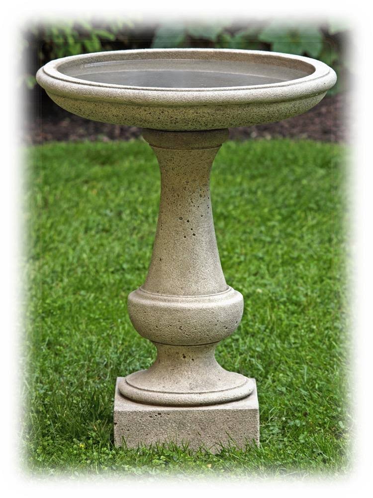 Campania International Chatham Cast Stone Bird Bath Lead Antique