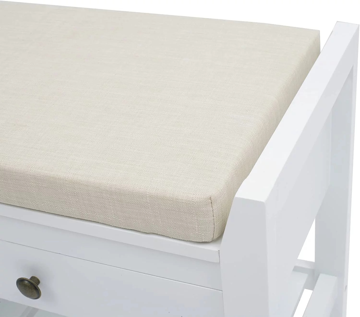 YGDU Shoe Storage Bench with Cushioned Seat, Entryway Bench with Storage, Wooden End of Bed Bench, Shoe Cabinet Bench with 2 Drawers and Storage Shelf, for Bedroom, Hallway, Living Room, Blue