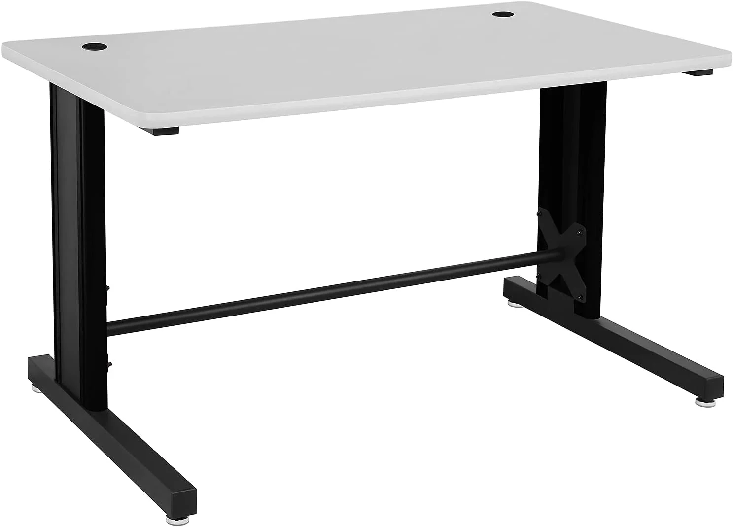 Computer Desk, Gaming Desk 25" X 58" Student PC Desk Office Desk Extra Large Modern Ergonomic Gaming Table Workstation - Black Frame - Grey Top