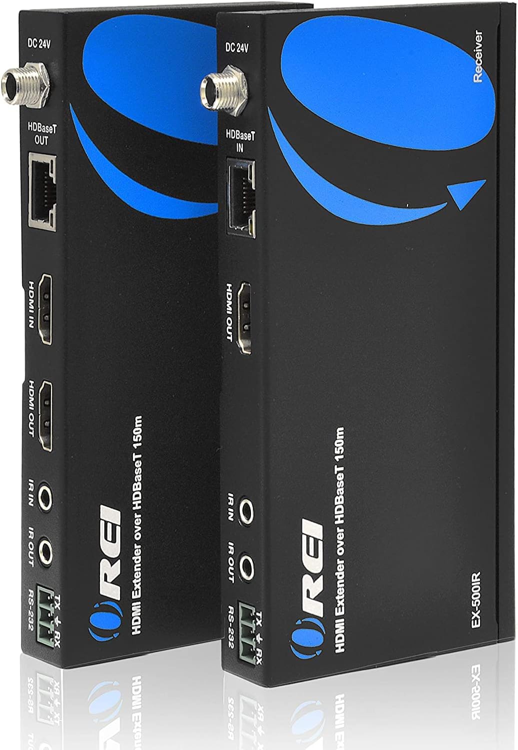 OREI HDBaseT 4K 60Hz HDMI Extender over Cat5e/6 Ethernet LAN cable - Up to 115 Ft - IR, CEC, RS-232, PoC