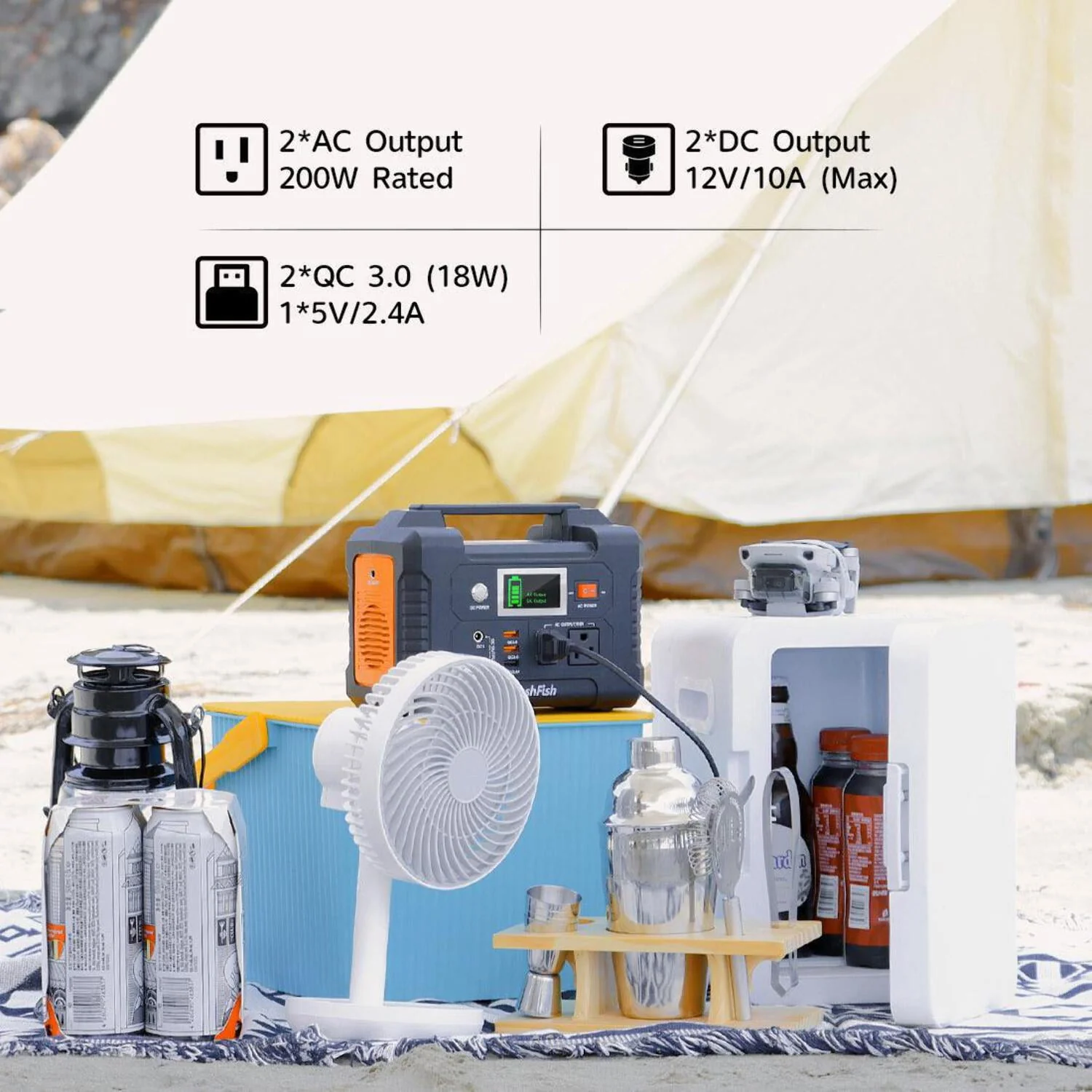 Flashfish 200W Portable Power Station, 40800mAh Solar Generator, Portable Generator聽for Camping Travel Emergency