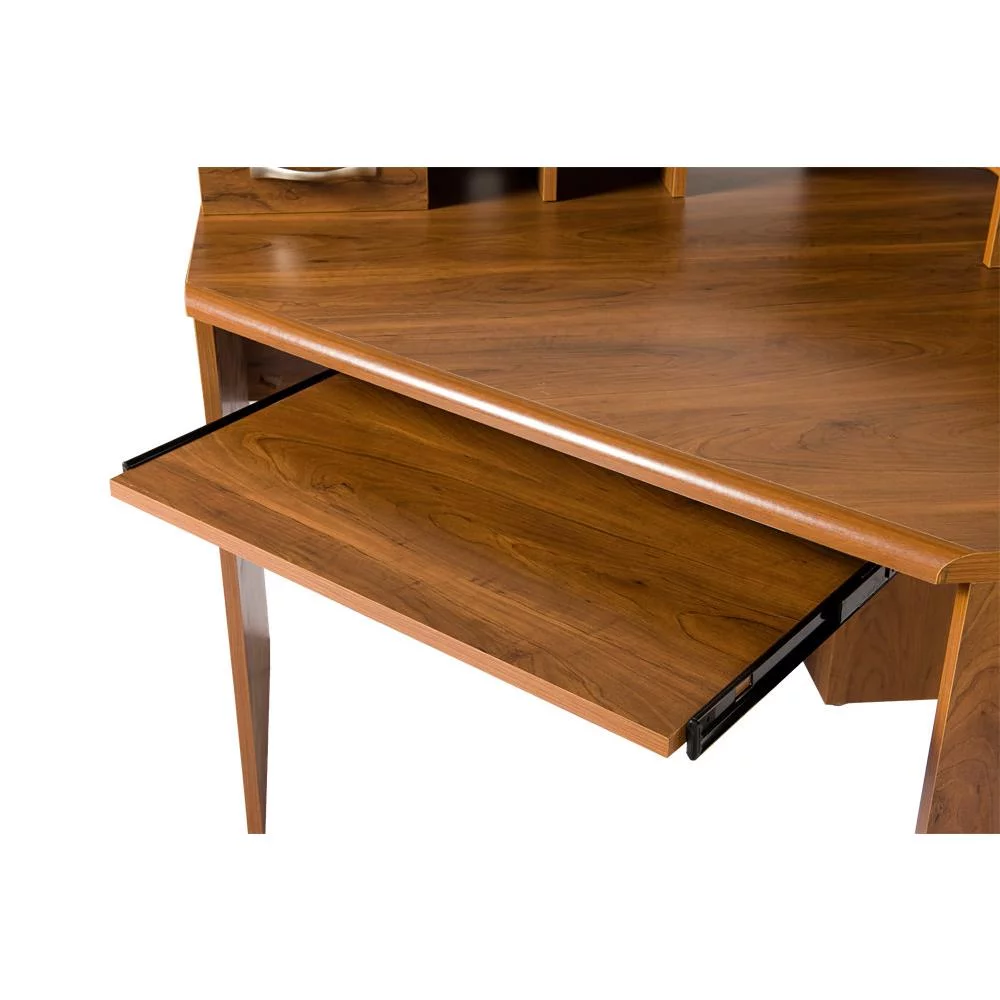Belen Kox Corner Desk with Monitor Platform, Keyboard Shelf and 2 Drawers