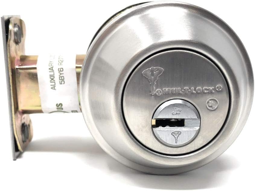Mul-T-Lock Cronus High Security Grade 2 Single Cylinder Dead-Bolt w/Thumb Turn 2-3/8 or 2-3/4 Adjustable Backset for Commercial And Residential Metal Or Wood Doors (Stainless Steel)