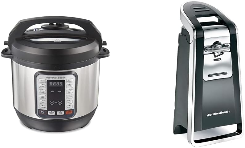 Hamilton Beach 12-in-1 8 Quart Pressure Cooker Bundle with Automatic Can Opener (34508, 76606ZA)