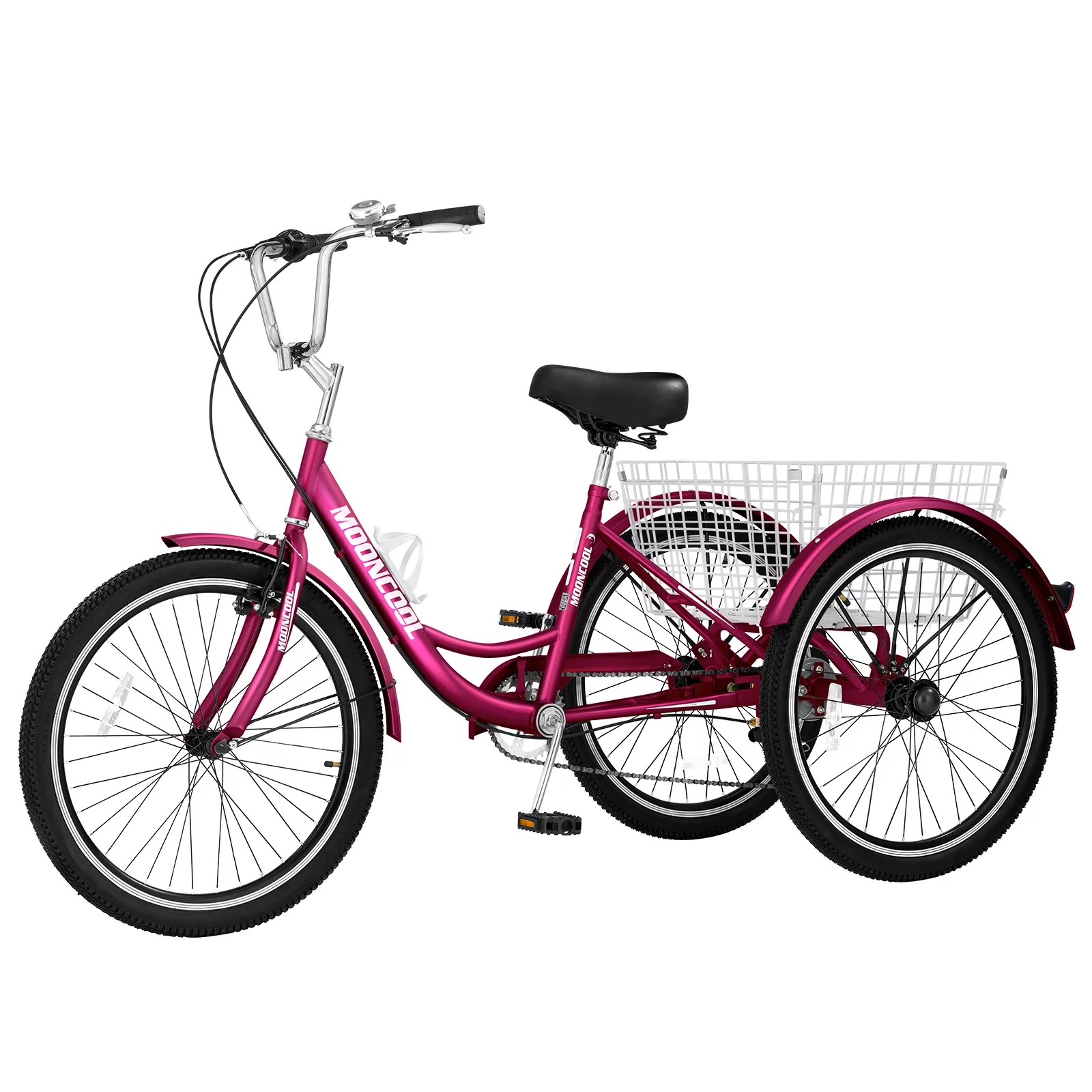 MOPHOTO Adult Tricycles 3 Wheel 7 Speed Trikes, 20/24/26 inch with Big Basket for Shopping, Picnics Exercise Men's Women's Senior's Trike