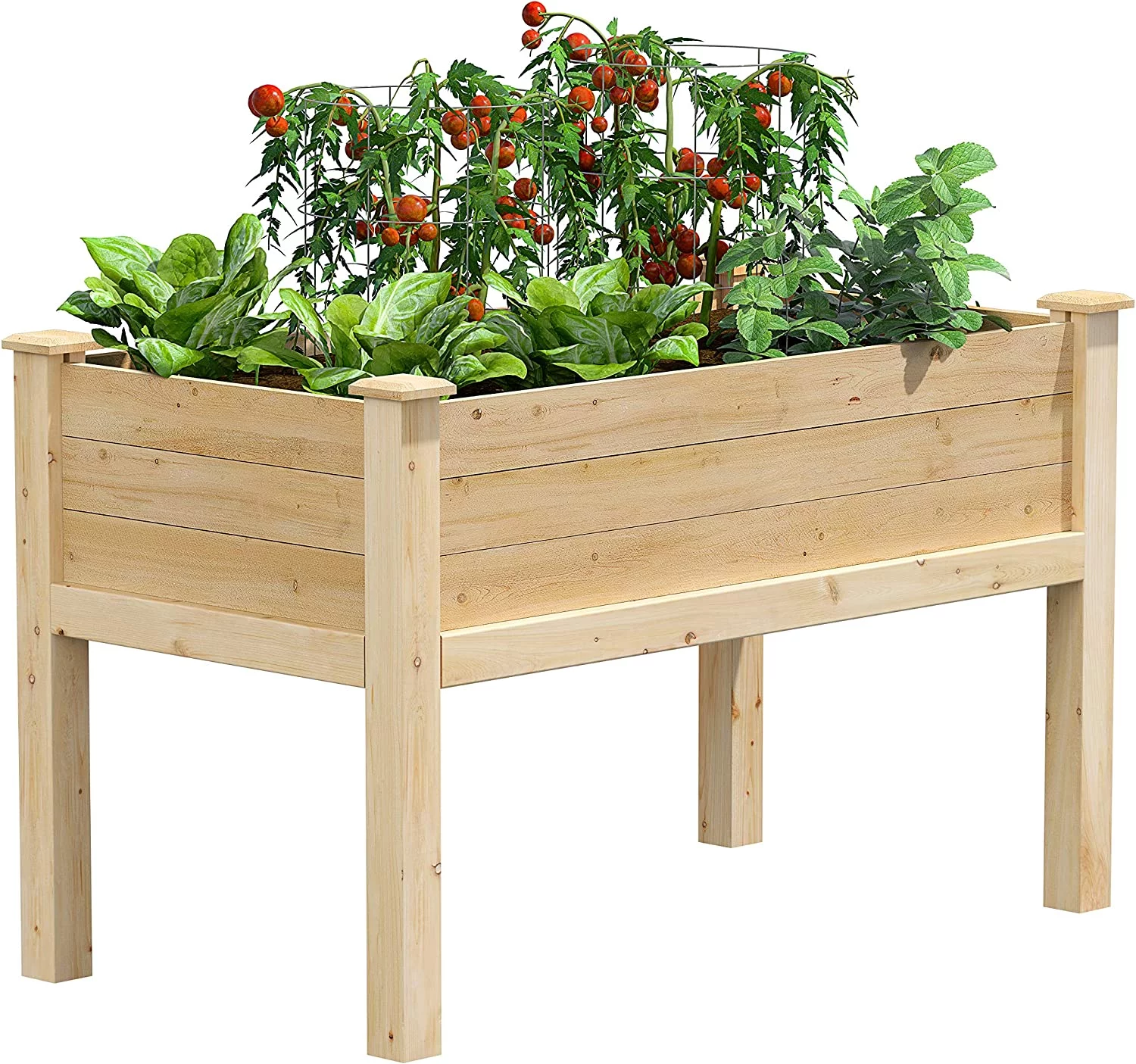 Original Cedar Elevated Garden Bed, 24" W X " L X 31" H - Made In With North American Cedar - Curated Treasures Market