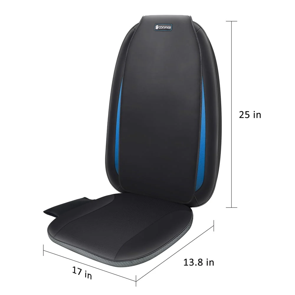 Comfier Shiatsu Back Massager with Heat Deep Tissue Kneading Massage Seat Cushion Electric Chair Pad Black