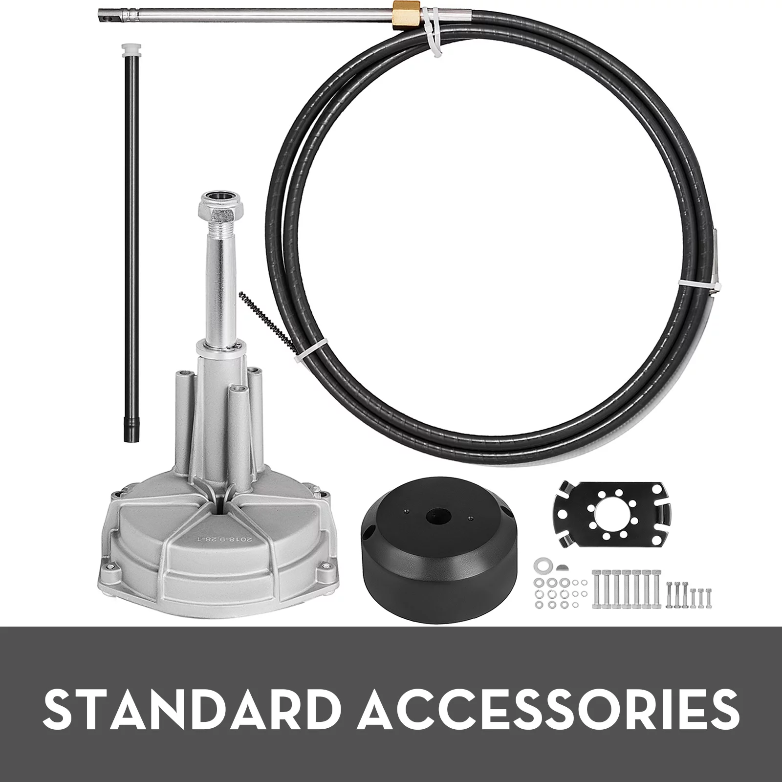 VEVOR Outboard Steering Kit 16in Boat Steering Cables 16 Feet Boat Steering System 3/4in Shaft for Boats