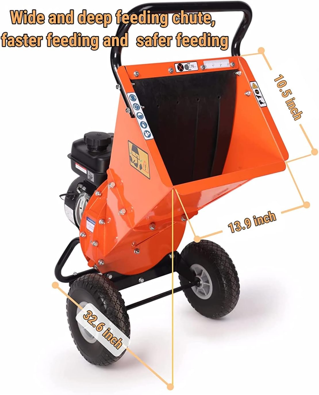 EFCUT C30 Mini Wood Chipper Shredder Mulcher, 7 HP 212cc Gasoline Engine, 3" Max Wood Diameter, 15:1 Waste Reduction Ratio, 1-Year Warranty After Product Registration