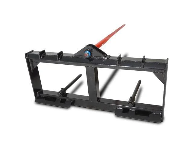 Titan Attachments 49x22 Tractor Hay Spear Attachment 3,000 lb Spike Skid Steer Quick Tach Bobcat