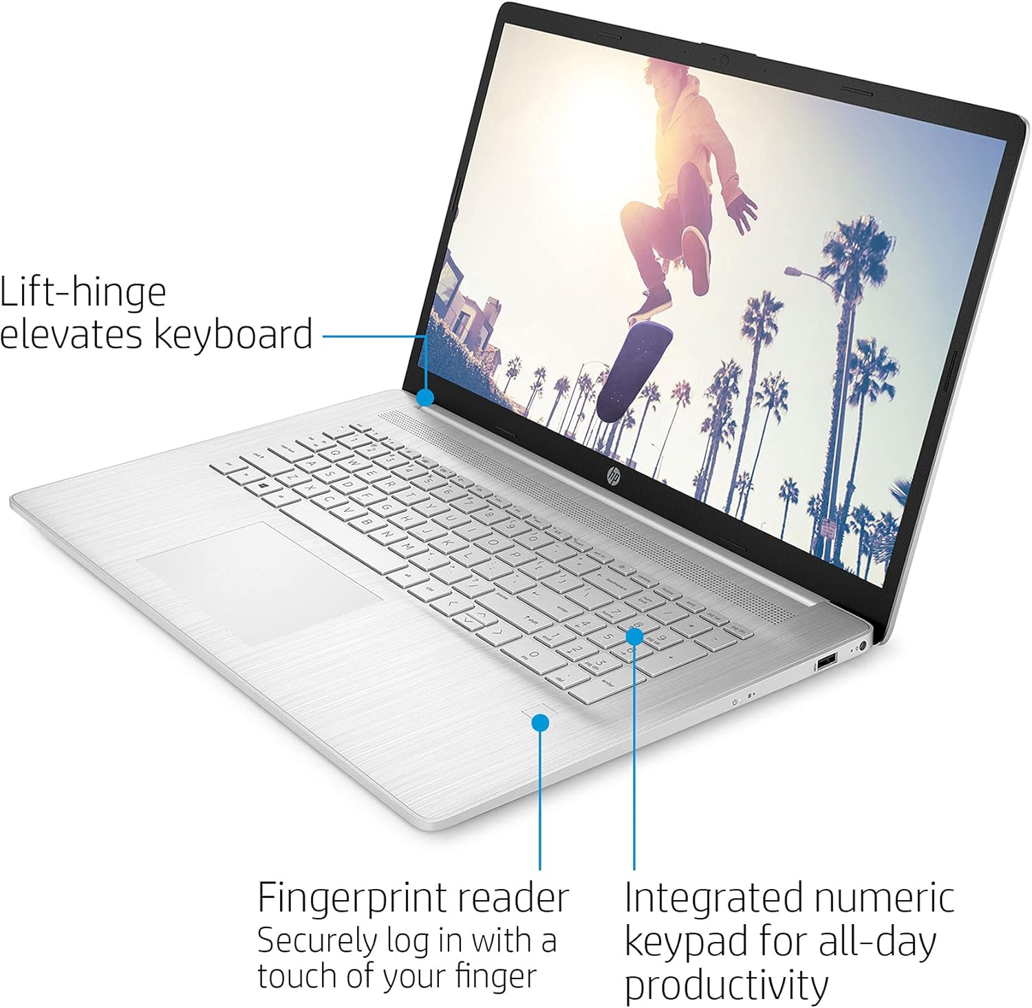 Newest HP 17 Premium Laptop : 17.3" FHD Anti-Glare IPS Display, 6-Core AMD Ryzen 5-5500U Processor, 16GB Ram, 256GB SSD, AMD Radeon Graphics, WiFi, Bluetooth, FP-Reader, HDMI, Windows 10S, TF