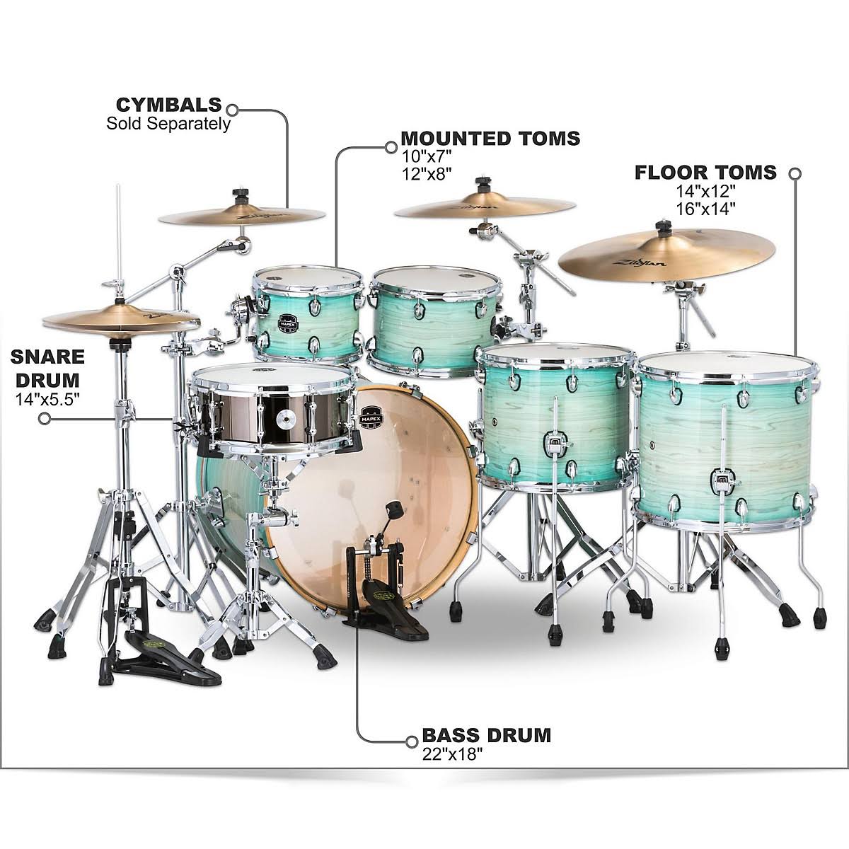 Mapex Armory 6-Piece Studioease Fast Shell Pack - Ultramarine