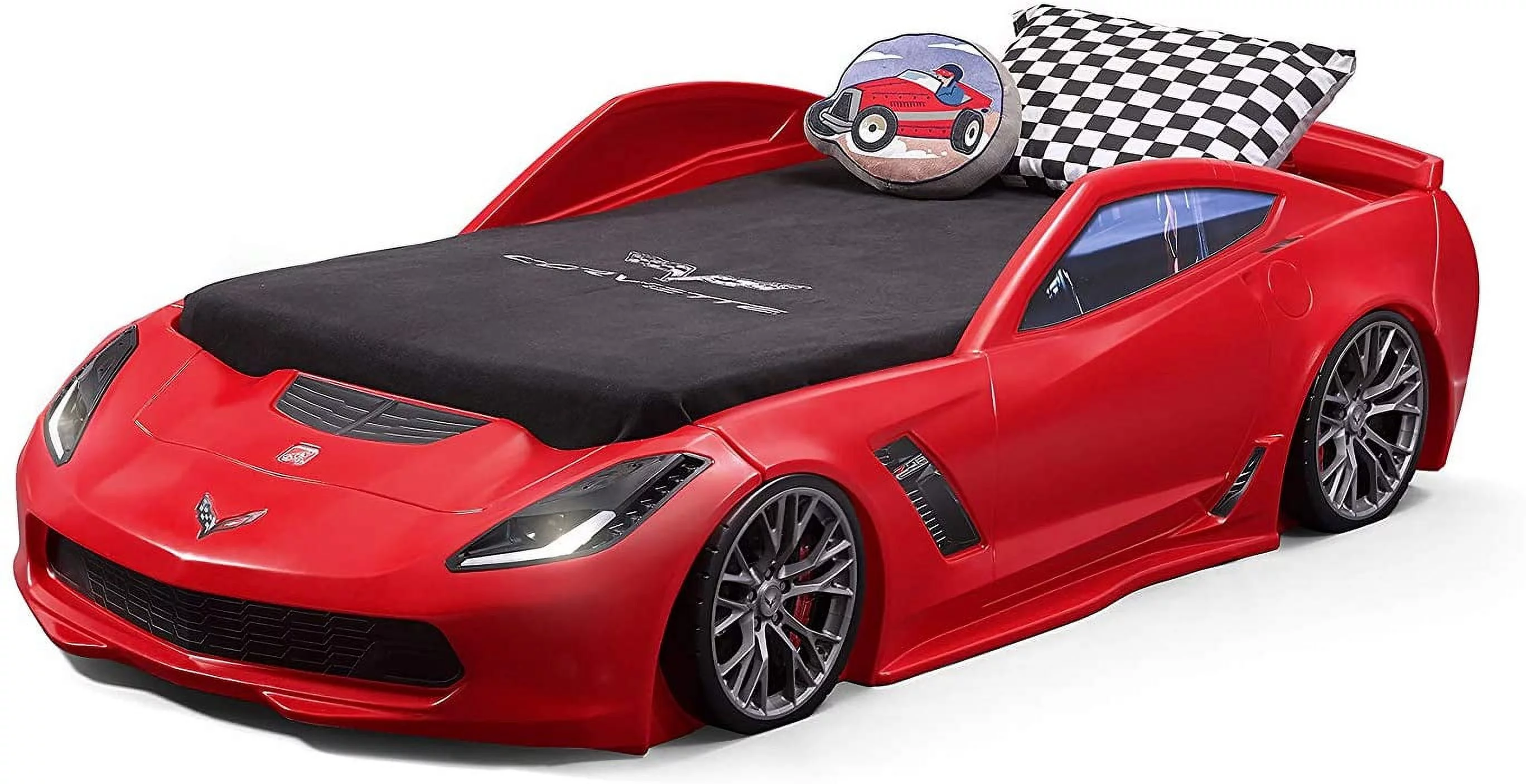 Step2 Corvette Convertible Toddler to Twin Bed with Lights, Red - Curated Treasures Market