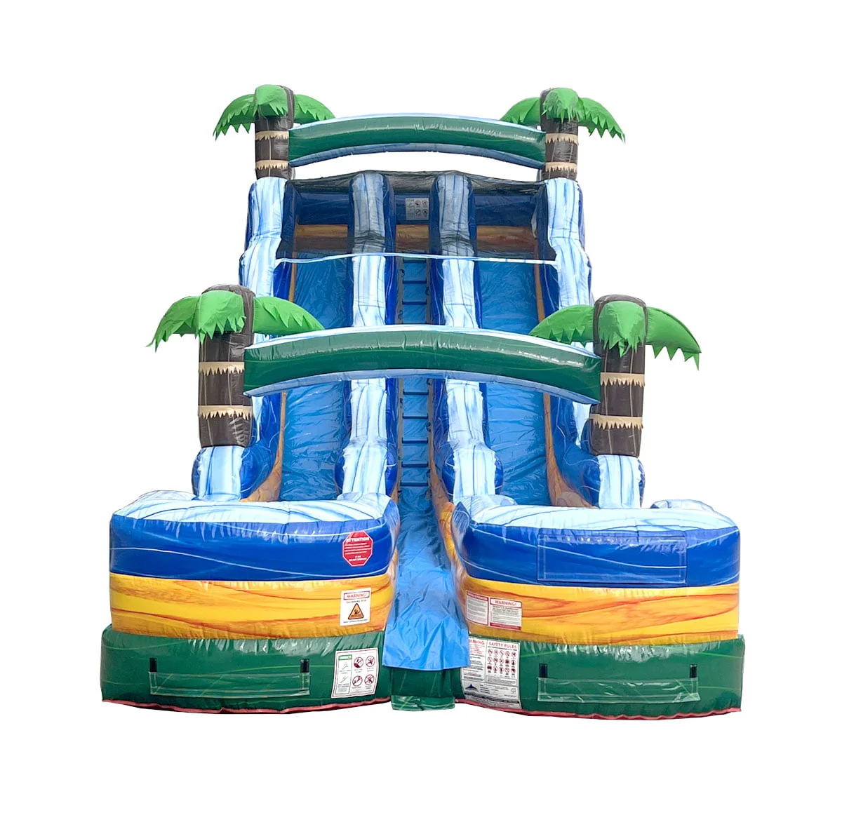 TentandTable Commercial Inflatable Water Slide, Rainbow Double Lane with Blower, 13'