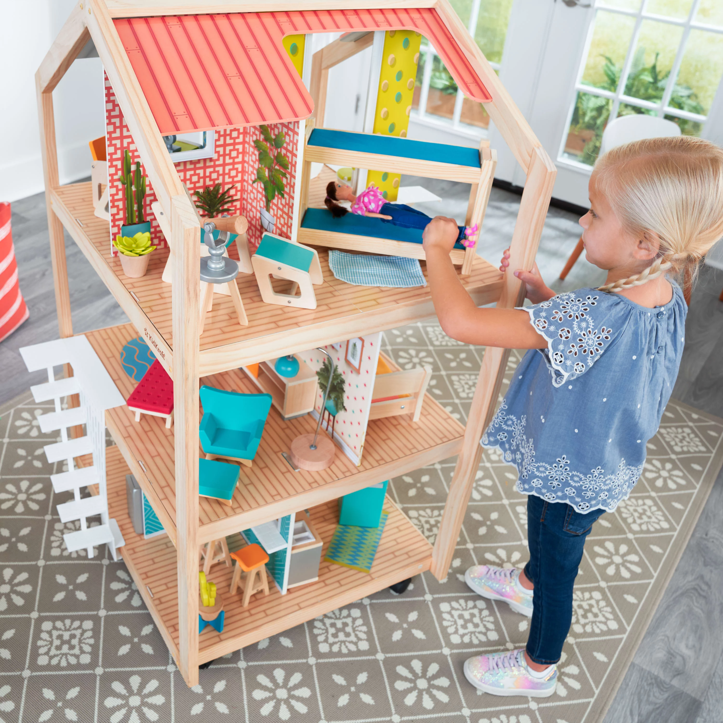 KidKraft So Stylish Mansion Wooden Dollhouse with 42 Accessories