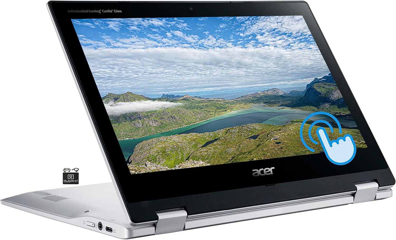 Acer Spin 2023 Flagship X360 2-in-1 Convertible Chromebook Laptop Business,11.6‘ HD Touchscreen IPS,8-Core MediaTek MT8183C Processor,4GB RAM,64GB eMMC,Wi-Fi 5,Chrome OS+HubxcelAccessory,Pure Silver