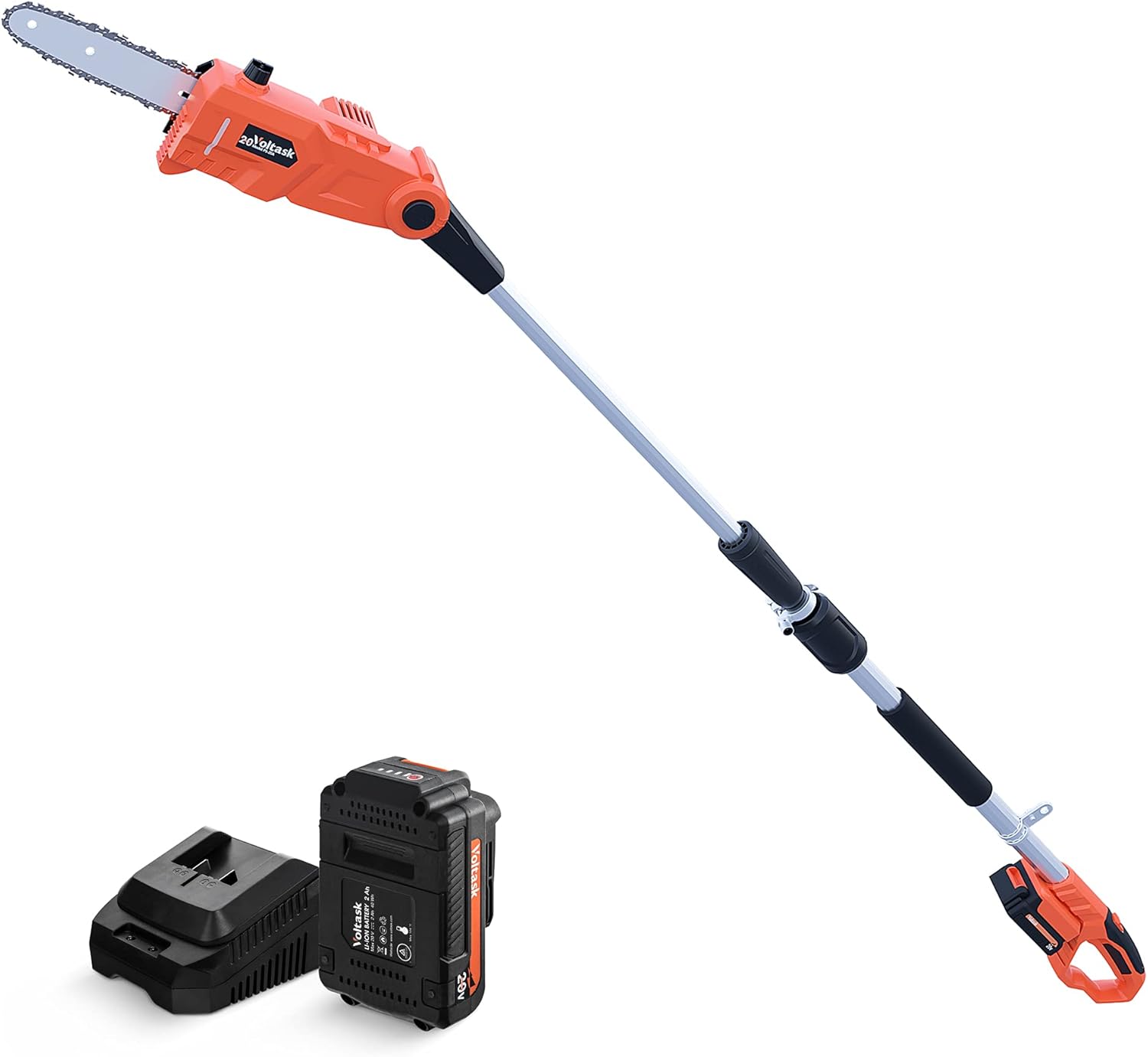 Voltask Cordless Chainsaw, 20V 10-Inch Electric Chainsaw with Auto Chain Tension & Lubrication (20V 8'' 2.0AH)