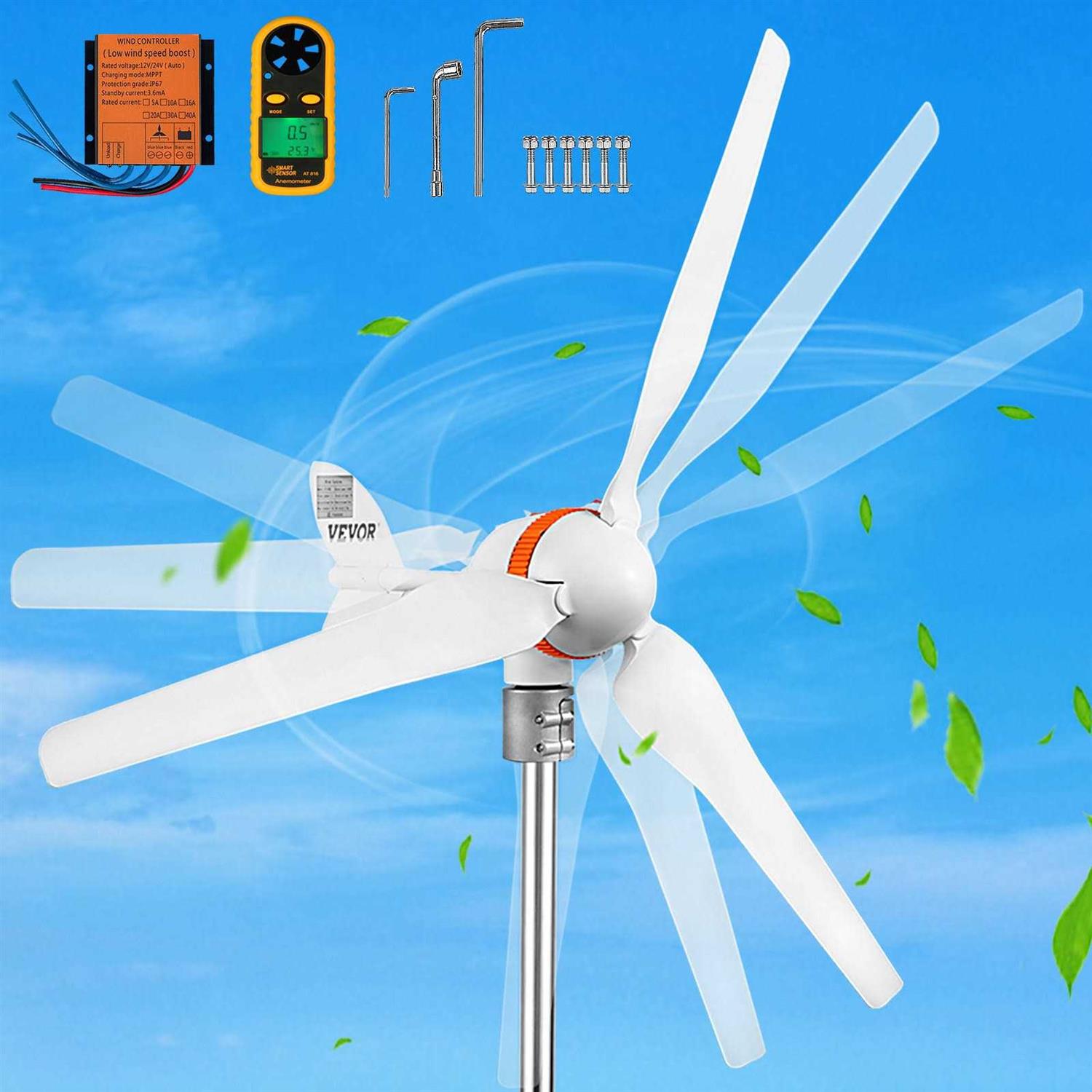 VEVOR Wind Turbine Generator 12V/AC Wind Turbine Kit 400W Wind Power Generator with MPPT Controller 3 Blades Auto Adjust Wind YFLFDJKZQFSYSSF0CV0 - Shop Hardware Tools Online Store