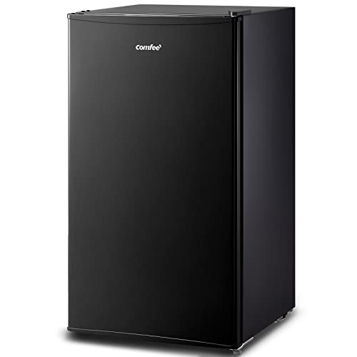 COMFEE' Compact Refrigerator Mini 3 Removal Glass Shelves, Energy Saving, Small Fridge for Bedroom Office Garage Dorm