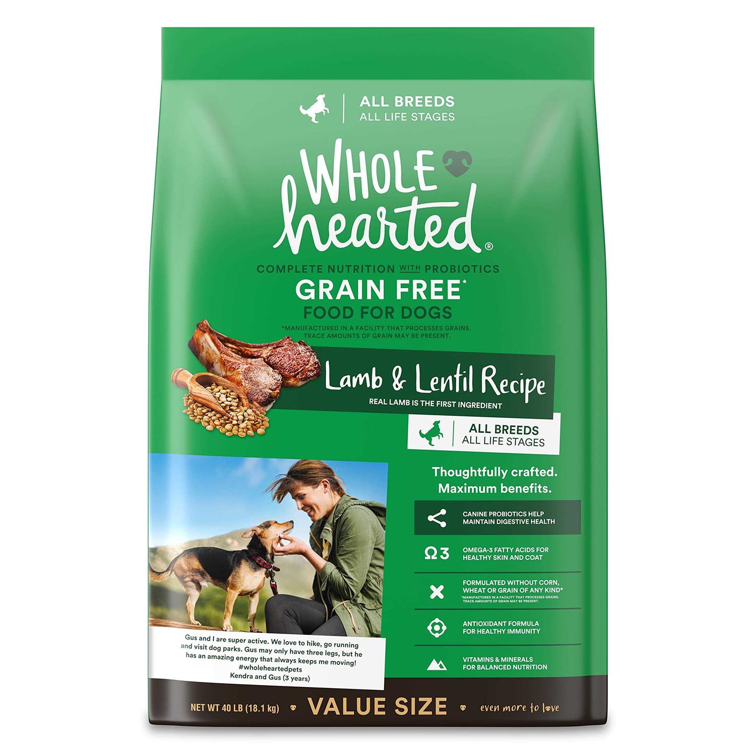 WholeHearted Grain Free All Life Stages Lamb and Lentil Formula Dry Dog Food - Pet Supplies online store