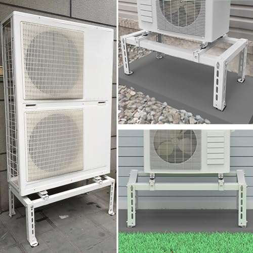 exproyzk Heavy Duty Ground Stand Bracket for Split Air Conditioner and Heat Pump, Air Conditioner Bracket for Outdoor AC Unit, Heavy Duty Condenser Stand Base, Adjustable
