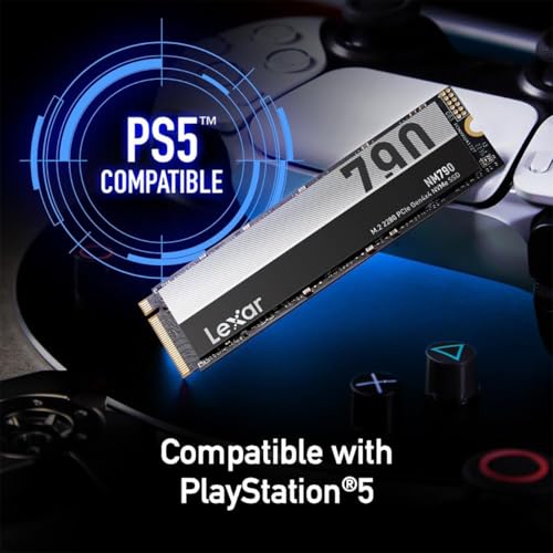 Lexar 2TB NM790 SSD with Heatsink PCIe Gen4 NVMe M.2 2280 Internal Solid State Drive, Up to 7400/6500 MB/s Read/Write, Compatible with PS5, for Gamers and Creators, Black (LNM790X002T-RN9NU)