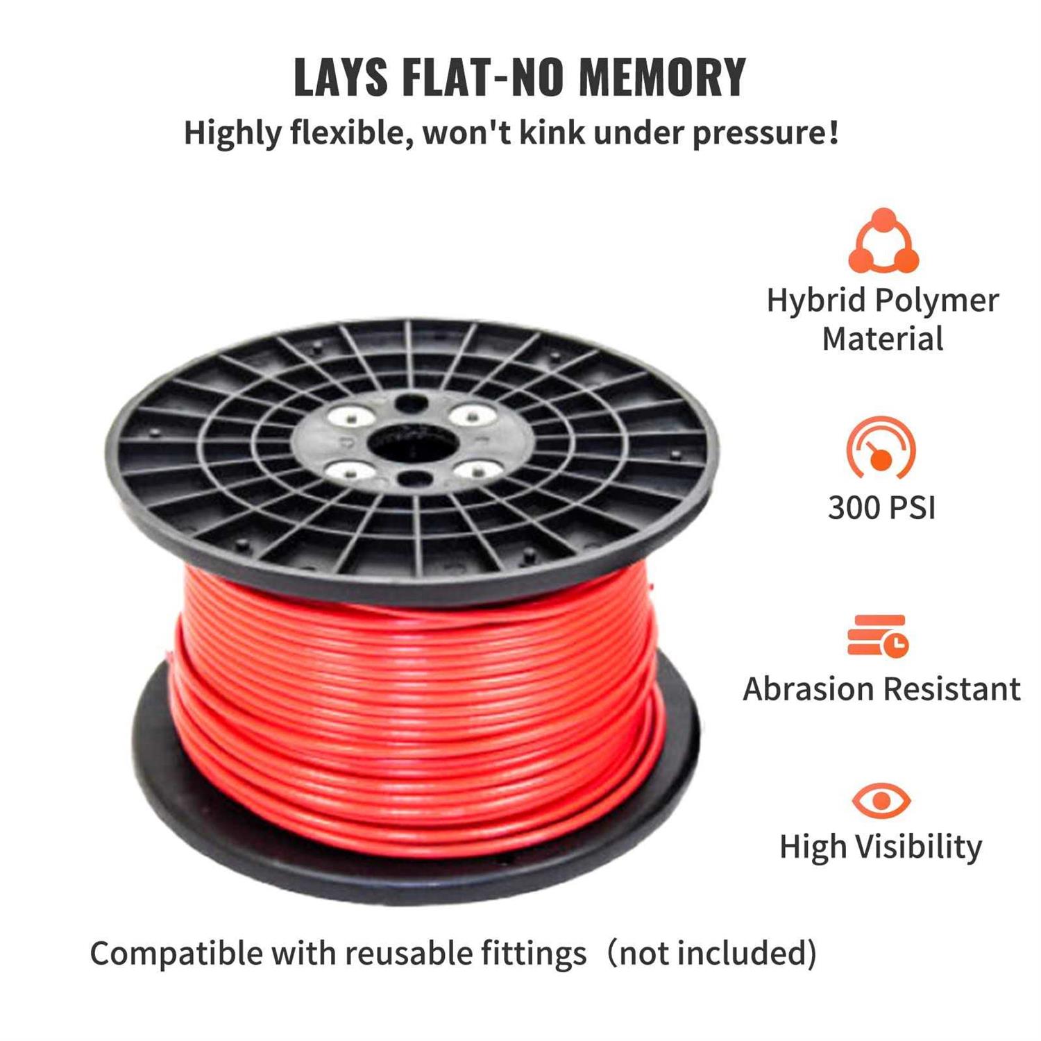 VEVOR Air Hose Reel 250' Flexible Hybrid Rubber Compressor Hose 300psi - Shop Hardware Tools Online Store