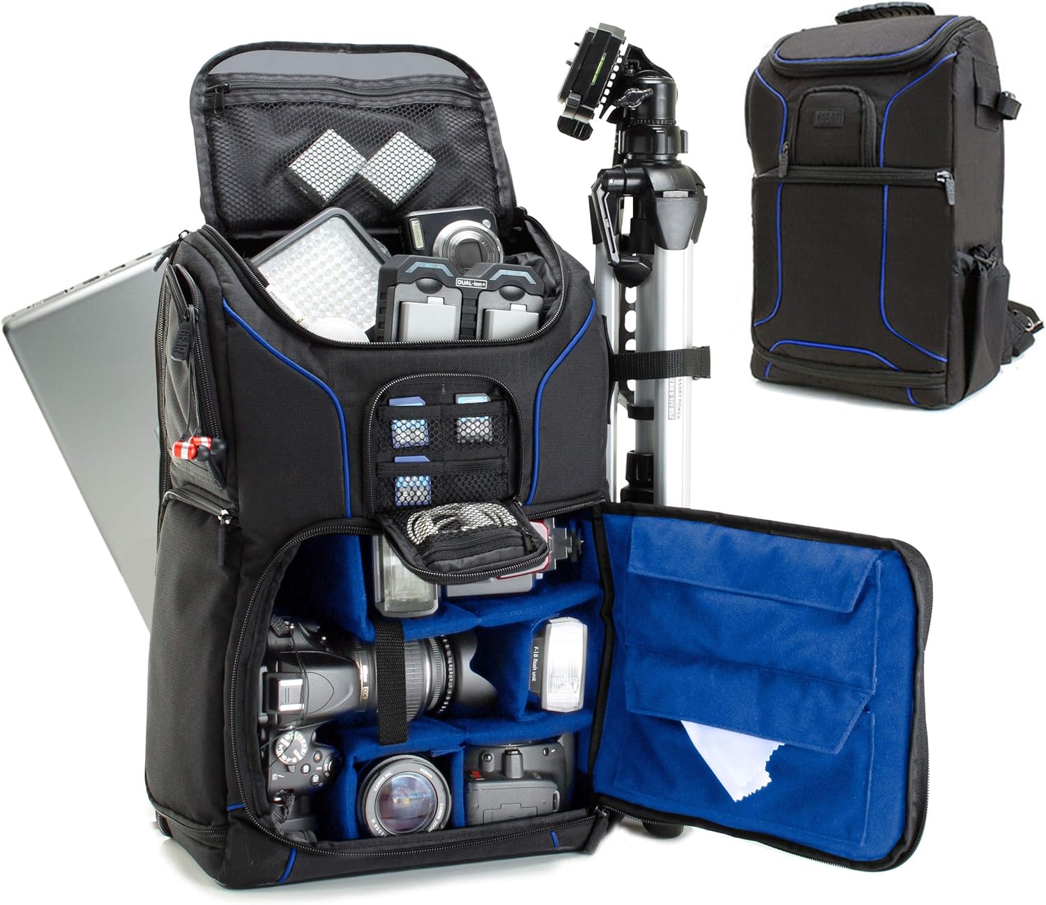 USA Gear DSLR Camera Backpack Case - 15.6 inch Laptop Compartment, Padded Custom Dividers, Tripod Holder, Rain Cover, Long-Lasting Durability and Storage Pockets - Compatible with Many DSLRs (Green)