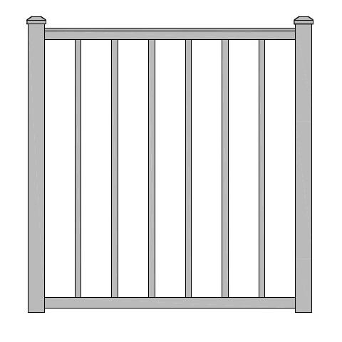 Westbury Tuscany 8 ft. x 36 in. Textured Black Aluminum Rail Kit Stair