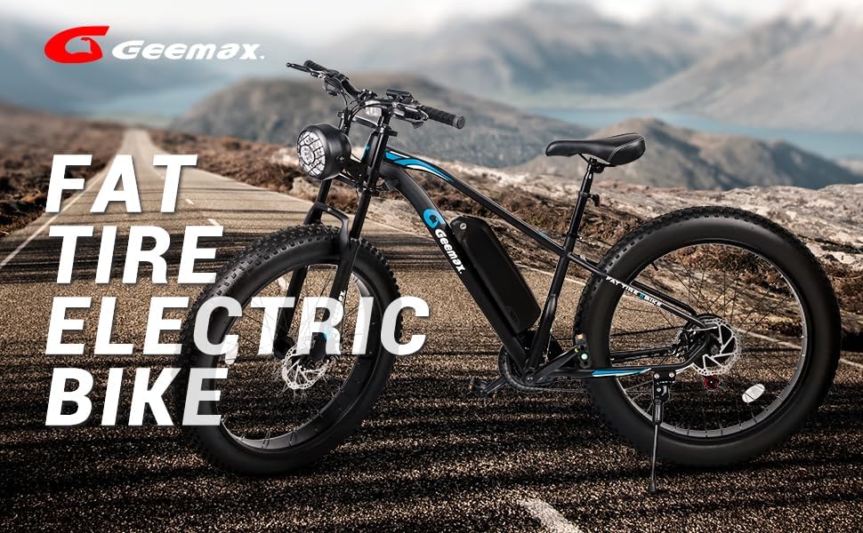 Geemax Electric Bike for Adults, 26" x 4.0 Fat Tire Ebike, 500W (Peak 750W) 36V 10.4Ah Lithium Battery Electric Bicycle, 25MPH, 21-Speed, Up to 35 Miles for Commuting, Beach, Snow